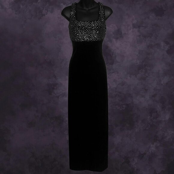 90s Algo Velvet Maxi Dress - Picture 1 of 6